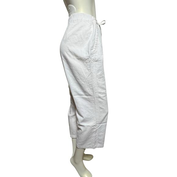 SAG Harbor White Linen Blend Drawstring Pants Size 14 – Casual Comfort - Picture 2 of 16